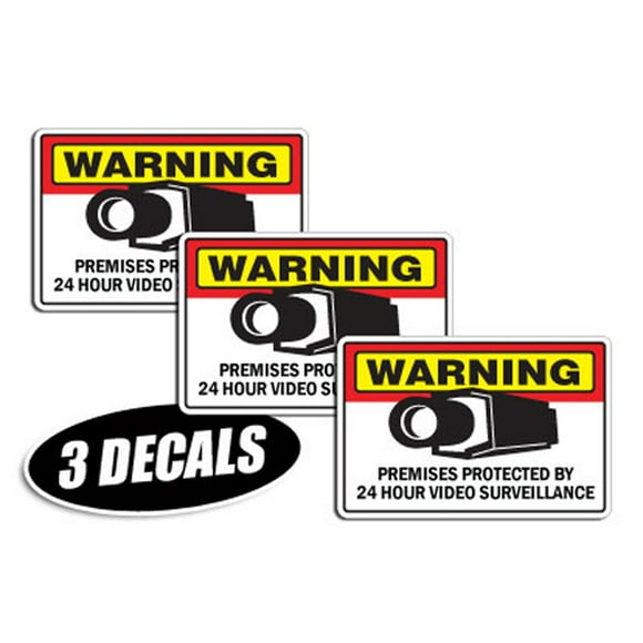LOT OF WATERPROOF SECURITY CAMERA WARNING SIGN+WINDOW ATM STICKERS DECALS